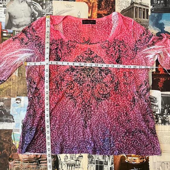 Y2k Appropriate Behavior graphic top pink - Picture 4 of 6